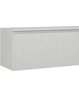 Kúpeľňový nábytok MEXEN/S - Rivel kúpeľňová skrinka pod umývadlo 120 cm s doskou, 1 šuplík, reliéf, sivá mat 91A20-12047-1-BFC62