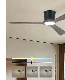 LED osvetlenie ZE - LED stropný látor AUREX LED/24W/230V Wi-Fi Tuya čierna/orech + diaľkový ovládač ZEV038