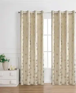 Závesy do spálne Záves na priechodkách GINKO RQ-015/210GSM 140x250 béžový