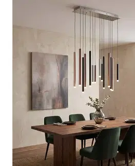 Svietidlá Brilliant - LED stmievateľný luster na lane CEMBALO LED/60W/230V chróm/čierna/hnedá G93764/20