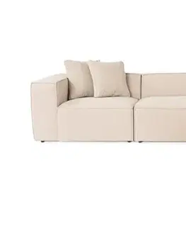 Sedacie súpravy Rohová sedacia súprava / Rohová pohovka Lora (L1-O1-1R-POUFFE ) - Peach