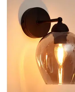 Svietidlá  Nástenná lampa LILI 1xE27/15W/230V čierna/šedá KK-8015/1 BK-B+SM