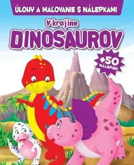 Nalepovačky, vystrihovačky, skladačky V krajine Dinosaurov + 50 nálepiek
