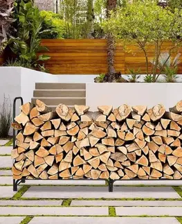 Záhradné skleníky Kinekus Stojan na drevo s plachtou 244 x 36 x 122cm GARDENKUS