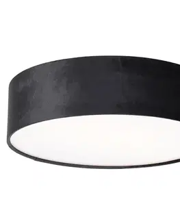 Stropné osvetlenie Moderné stropné svietidlo čierne 40 cm so zlatým vnútrom - Drum