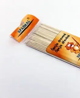Ihly na špíz a špajdle SPARMAL - Špajle drevené s hrotom 25cm, balenie 100ks
