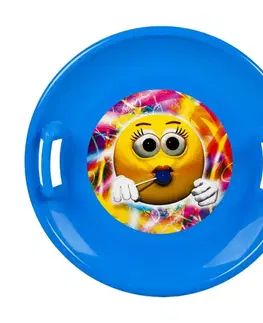 Detské boby a sane Tanier na sneh STT modrá emoji girl