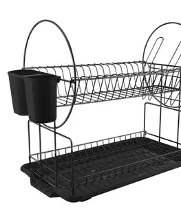Odkvapkávače MAKRO - Odkvapkávač poschodový čierny kov / umelá hmota
