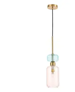 Svietidlá  Luster na lanku MOLLY 1xE14/40W/230V pr. 12 cm zlatá/ružová/modrá ML1822