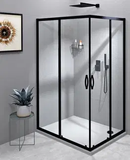 Sprchové dvere GELCO - SIGMA SIMPLY BLACK obdĺžniková sprchová zástena 1200x1100 L/P varianta, rohový vstup GS2112B-02