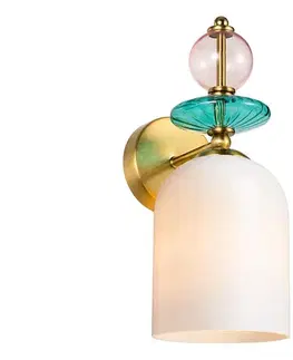 Svietidlá Light Prestige Nástenná lampa TROPEA 1xE27/15W/230V zlatá/dymovo-ružová/modrá/biela LP-2004/1W WH