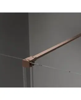 Sprchové dvere MEXEN/S - Velar Sprchová zástena posuvná Walk-in 140 x 200, dekor 8 mm, meď kartáčovaná 871-140-000-33-65