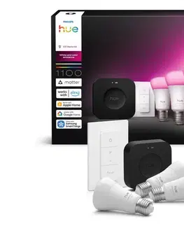 LED osvetlenie Základná sada Philips Hue WACA 3xE27/8,1W 1000-20000K + mostík a stmievací vypínač 8720169374508