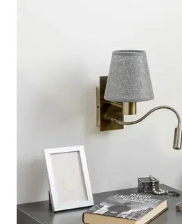Svietidlá BRILAGI - LED Nástenná lampa NUBILA 1xE27/25W/230V + LED/3W mosadz/šedá BG1557+BG1569