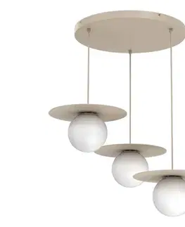Svietidlá  Luster na lanku FLAT 3xE27/15W/230V béžová 9585