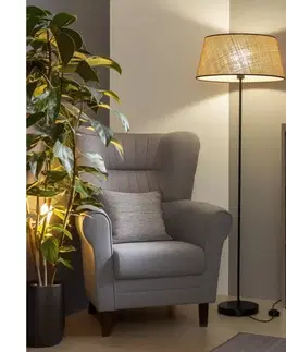 Lampy BRILAGI - LED stojacia lampa CERIA 1xE27/40W/230V, priemer 50 cm, béžová/čierna SA2187+EG781084