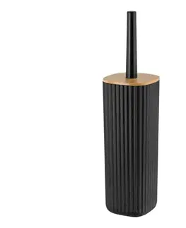 Svietidlá WENKO 25304100 - WC sada ROTELLO 10x36 cm čierna/hnedá 25304100