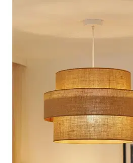 Svietidlá BRILAGI - Luster na lanku SPACE YUTE 1xE27/15W/230V pr. 50 cm béžová/biela 609210