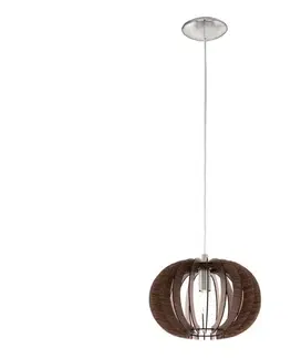 Svietidlá Eglo 95023 - Závesné svietidlo na lanku STELLATO 1xE27/60W/230V pr. 30 cm hnedé 95023