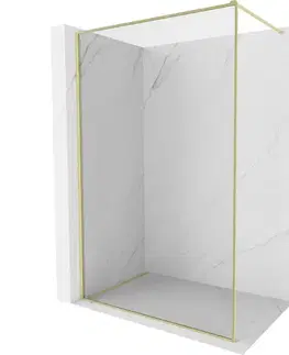 Sprchové dvere MEXEN/S - Kyoto-XF Sprchová zástena WALK-IN s rámom 60 x 202, transparent 10 mm, zlato kefovaná 800-060-104-55-00-X