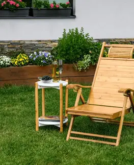 Záhradné lehátka KONDELA Vardon záhradné lehátko prírodná