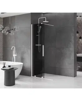 Sprchové dvere MEXEN/S - Velar Sprchová zástena posuvná Walk-in 70 x 200, grafit 8 mm, biela 871-070-000-43-20
