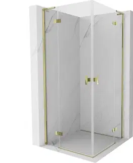 Sprchovacie kúty MEXEN/S - Mist-H L Duo sprchovací kút dvere krídlové 110 x 110, transparent, zlato 8A5L-110L-110P-50-00