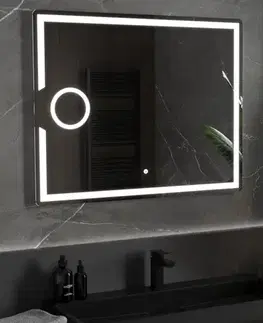 Kúpeľňové zrkadlá MEXEN - Onyx zrkadlo s osvetlením s kozmetickým zrkadlom 100 x 80, LED 600 9813-100-080-611-00
