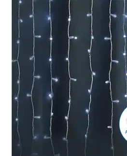 LED osvetlenie  B.V. -LED Vonkajšia vianočná reťaz 300xLED/8 funkcií 3xAA 6x2m IP44 studená biela B10303K3J