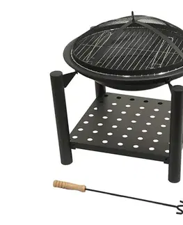 Grilovanie  Prenosné ohnisko na drevo s roštom 48 cm 13015