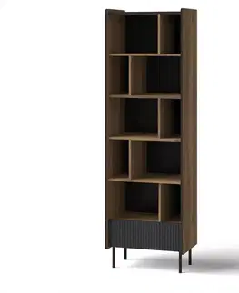 Vitríny a regály do obývačky Stojan Prestigo P10 1s Vojnový orech/San Seb/Čierny mat