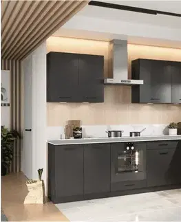 Kompletné kuchynské zostavy Artstolk Rohová kuchynská linka ANIKA C | 200-260 cm grafit Prevedenie: bez pracovnej dosky