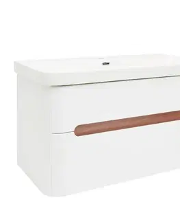 Kúpeľňový nábytok Kúpeľňová skrinka s umývadlom SAT Fusion 97,5x53x45 cm biela matná mat SATFUSION2100WMW SATFUSION2100WMW