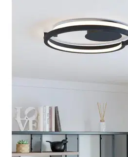Svietidlá Eglo 901821-LED Stmievateľné stropné svietidlo MEZZOMONTE 2xLED/20W/230V pr.48cm čierna+DO 901821