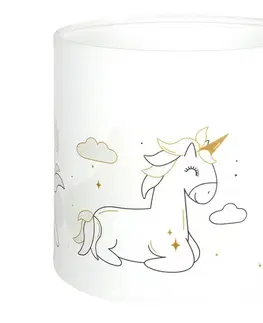 Lampy BRILAGI - Univerzálne tienidlo BOBO E27 pr. 15 cm biela/jednorožce 757434