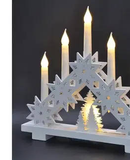 Vianočné dekorácie  1v265 - LED Vianočný svietnik 5xLED/2xAA teplá biela 1v265