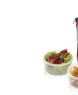 Dózy na potraviny TESCOMA Obedár FRESHBOX s 3 dózami 1,5l bordový