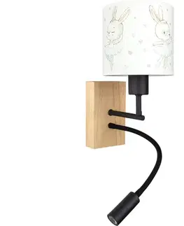 Svietidlá BRILAGI - LED flexibilná lampa BOBO WOOD 1xE27/25W/230V + LED/3W dub/čierna/biela/král. BG1564+BG5580