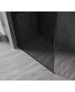 Sprchové dvere MEXEN/S - Kioto-F Sprchová zástena WALK-IN s rámom 80 x 202, grafit 8 mm, čierna 800-080-104-70-40