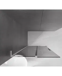 Sprchové dvere MEXEN/S - Velar L Sprchová zástena posuvná Walk-in 110 x 200, grafit 8 mm, chróm 871-110-003-43-01