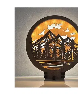 Lampy Li-Go 23583/DUB2 - LED stmievateľná stolná dekorácia LED/12W/230V 20x22 cm dub 23583/DUB2