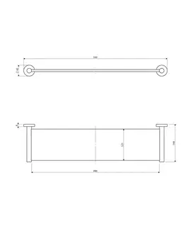 Doplnky do kúpeľne OMNIRES - MODERN PROJECT sklenená polica, grafit MP60930GR