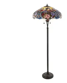 Lampy Endon 64323 - Stojacia lampa Tiffany SULLIVAN 2xE27/60W/230V priemer 56 cm 64323