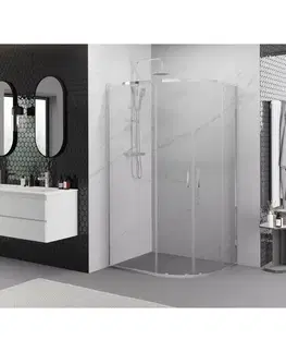 Sprchovacie kúty MEXEN/S - Exo štvrťkruhový asymetrický posuvný sprchovací kút 120 x 90, transparent, chróm 8132-120-090-01-00