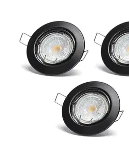 Svietidlá  B.V.  - Sada 3x LED zapustené svietidlá 1x GU10/4,5W/230V 4000K čierne B10307OT1