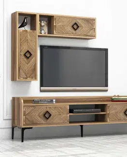 Obývacie steny TV skrinka / Obývacia stena Samba - Walnut