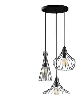 Svietidlá  Luster na lanku MEZOPOTAMYA 3xE27/40W/230V čierna 525NOR1619