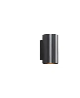Nástenné osvetlenie Moderná nástenná lampa tmavosivá okrúhla 2-svetlá GU10 50 mm - Sandy