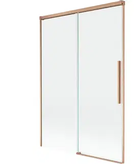 Sprchové dvere MEXEN/S - Rox vaňová zástena 2-krídlová posuvná 120 x 150, transparent, meď kartáčovaná 8C9-120-001-65-00