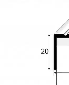 Schodové lišty a profily Schodový profil 25 x 20 mm (skrutkovací) Inox E07